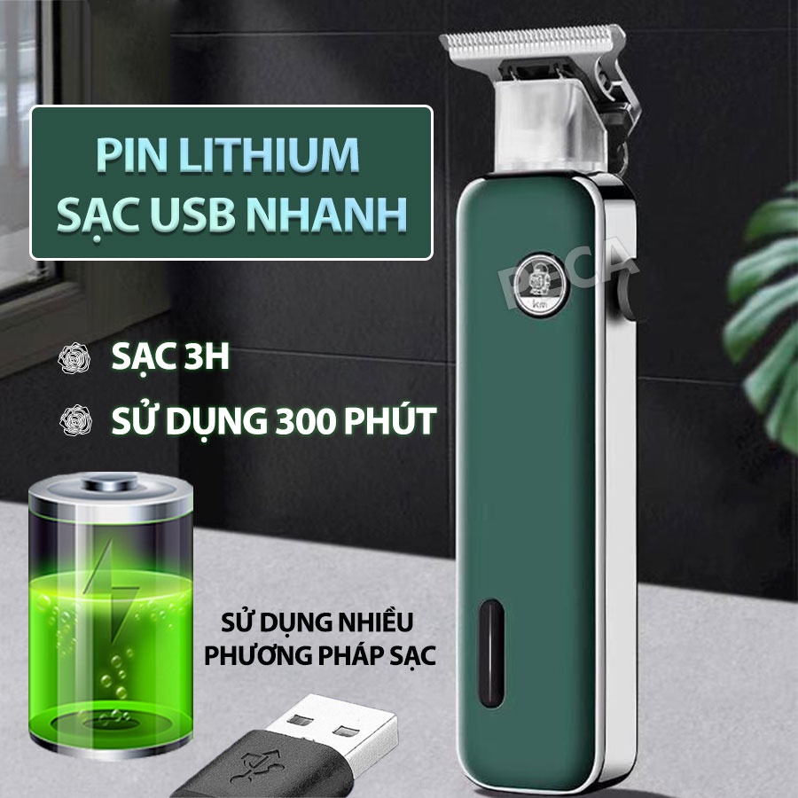 Ảnh Tông đơ chấn viền cao cấp Kemei KM-5098 thiết kế độc đáo kết hợp cạo đầu, khắc tóc, fade trắng chân tóc- Hàng chính hãng 4