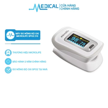 Thiết bị đo nồng độ oxy Spo2 MICROLIFE OXY 210 ( JPD-500D - OLED) bảo hành chính hãng 2 năm - MEDICAL
