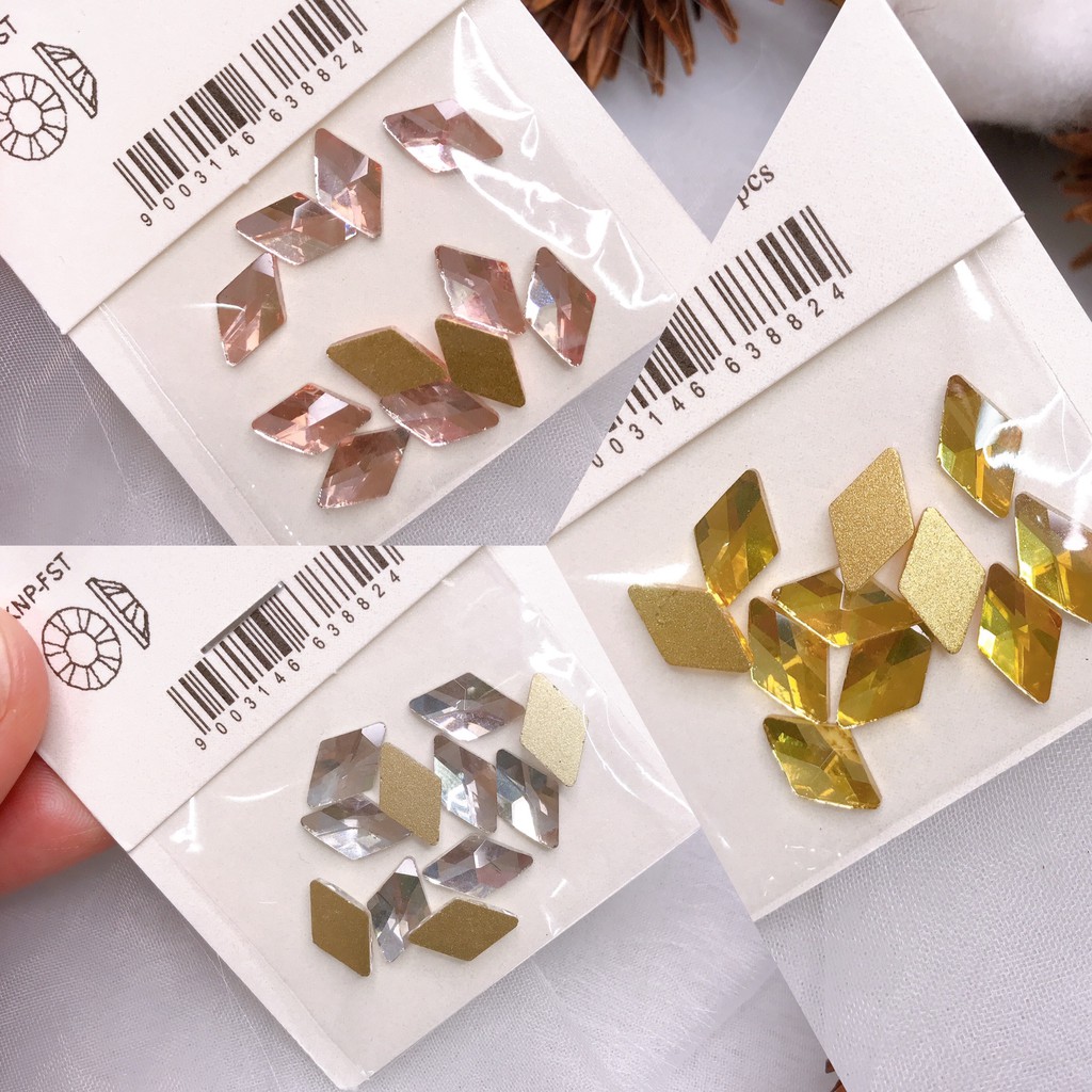 Túi 10 viên đá nail chân bằng/chân vàng trang trí móng ANGELICA P103