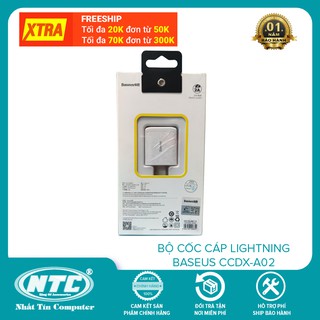 Bộ sạc Baseus CCDX-A02 cổng LaiNing max 2A, dây dài 1m, truyền dữ liệu (Trắng)