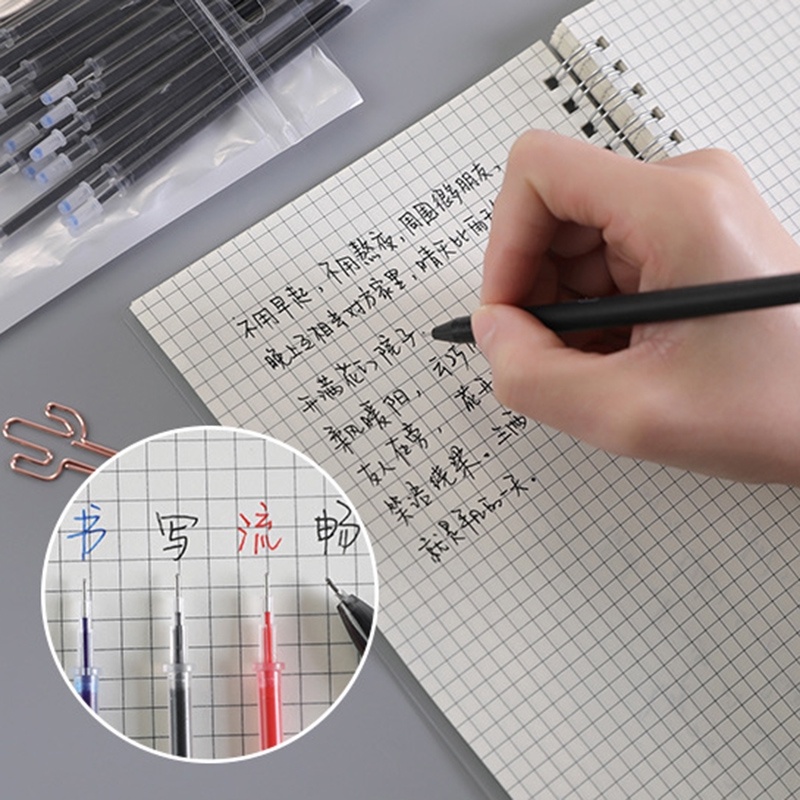 Set 10 Ruột Bút Bi Mực Đen Đỏ/Xanh 0.5mm