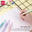 Hộp 50 Bút Bi Bấm Deli Mực Xanh Đen Đỏ Ngòi 0.7mm Viết Đều Trơn Tru Thân Pastel