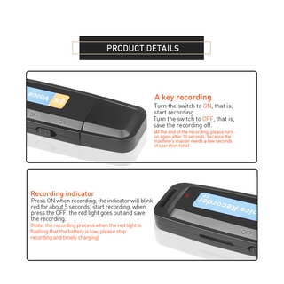 Bộ ghi âm kỹ thuật số USB di động 16GB / 32GB / 64GB Đầu ghi âm Mini chuyên nghiệp