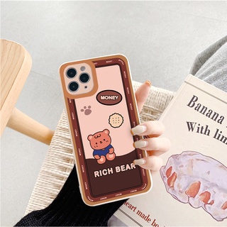 Ốp iphone - Ốp lưng iphone cạnh vuông viền camera Mun Bear dành cho ip 6 đến 16promax - G46