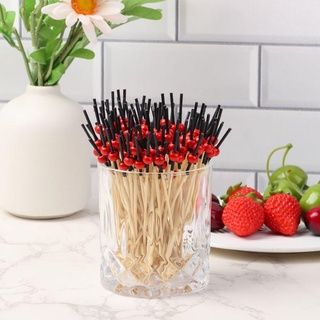 OIWLSAX321 100 Chiếc Que Trái Cây Dùng Một Lần Salad Sandwich Tăm Cupcake Trái Cây Nĩa Salad Rau Que Handmade Tăm
