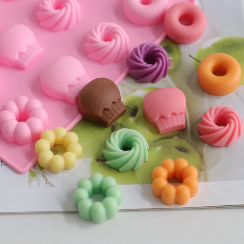 Khuôn silicone làm bánh donut 20 ngăn tiện dụng