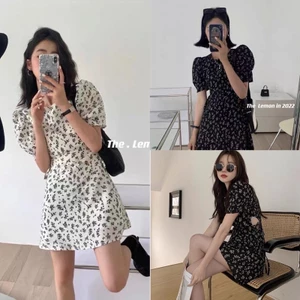 Váy Hoa Nhí Khoét Eo Hàng 2 Lớp Siêu Xinh Có Ảnh Thật