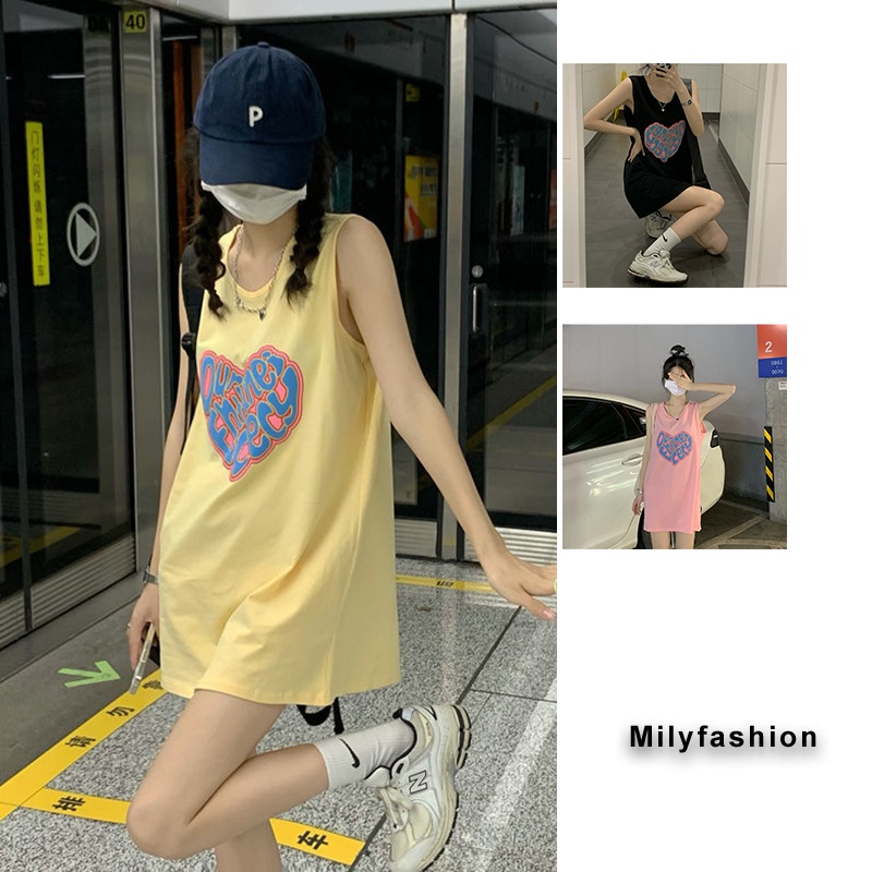 Milyfashion Mới In Áo Vest Phong Cách Hàn Quốc Áo Khoác Ngoài Rời Phù Hợp Với Áo Vest Không Tay T M9x0