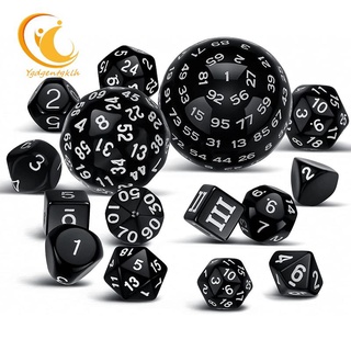 Bộ 15 Viên Xúc Xắc Hoàn Chỉnh Polyhedral DND D3-D100 Hình Cầu RPG 100 Mặt Dùng Để Chơi Game