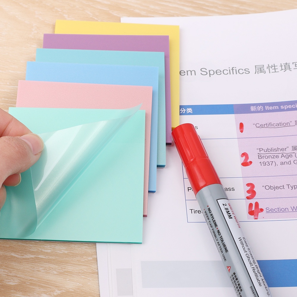Bộ 50 Tấm Giấy Ghi Chú Trong Suốt Chống Thấm Nước In Họa Tiết Dễ Thương Tiện Dụng