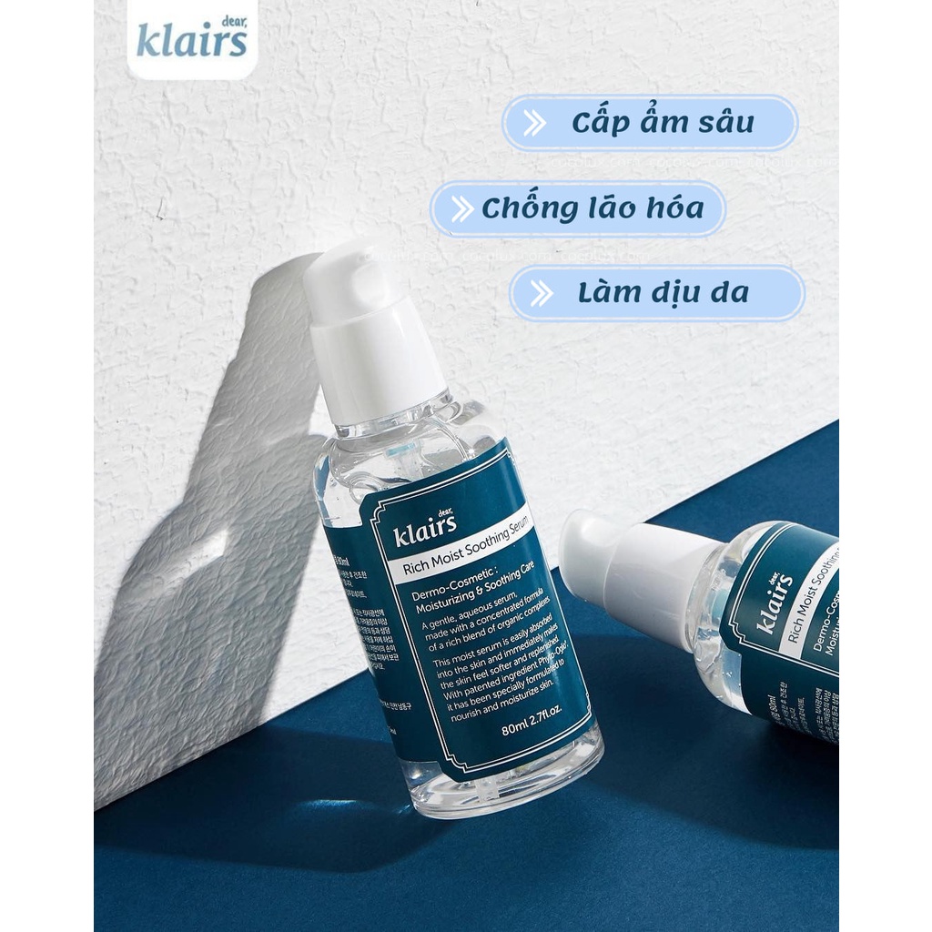 Tinh Chất Dưỡng Da Klairs Rich Moist 80ml COCOLUX