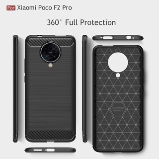 Ốp điện thoại bảo vệ lưng mỏng chống sốc bằng sợi Carbon mềm Xiaomi Poco F2 Pro