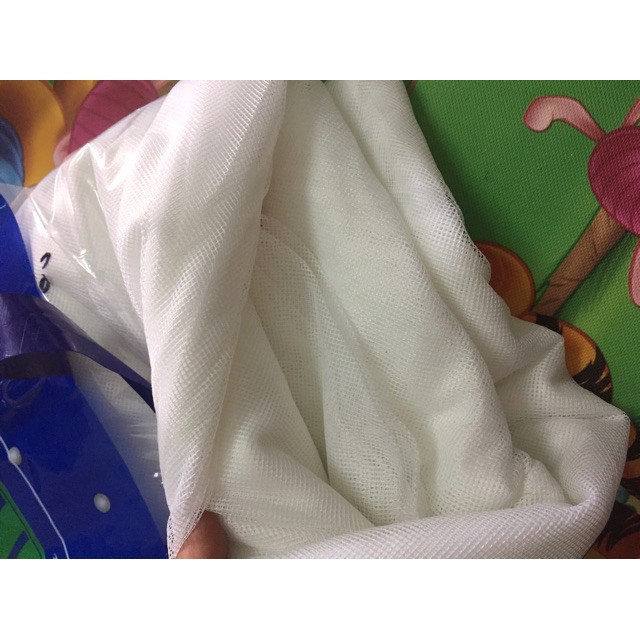 Màn tuyn không cửa chống muỗi dệt 10/10 túi xanh mầu trắng trơn, mùng trắng mắt nhỏ dầy dặn đủ size 1m2, 1m6, 1m8, 2m2