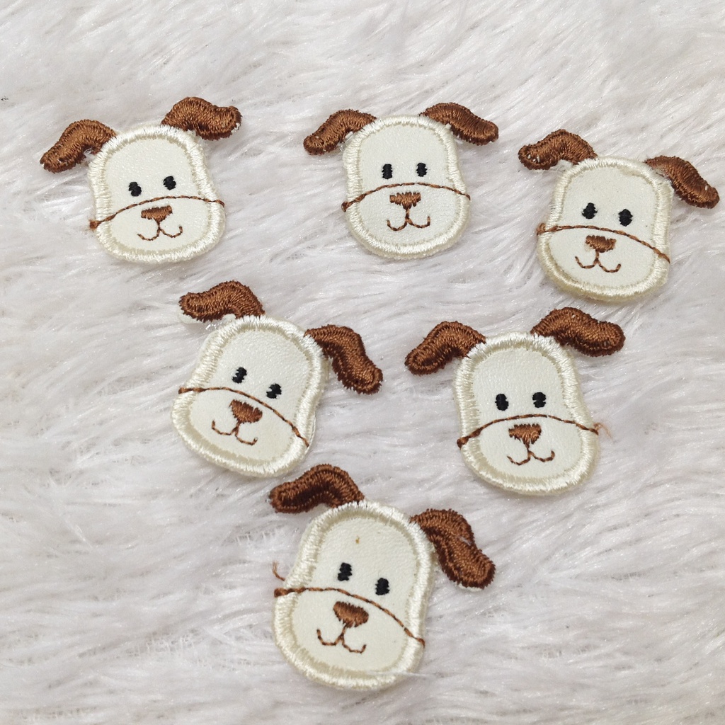 Sticker vải thêu ủi nhiệt hình cún con miếng vá áo trang trí phụ liệu ...
