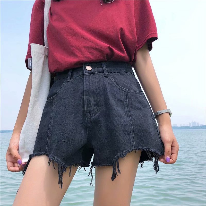 Ảnh Quần Short Denim Lưng Cao Ống Rộng Thời Trang Hàn Quốc Cho Nữ 3