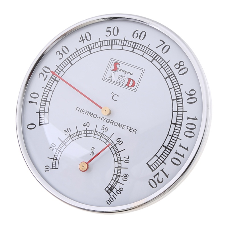 Đồng Hồ Đo Nhiệt Độ Độ Ẩm Phòng Xông Hơi 2 Trong 1 0-120°C Đèn Cơ Khí
