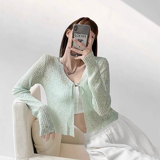 Áo khoác cadigan len giấy mỏng buộc nơ, nhẹ hàng Quảng Châu mix cùng váy hoặc áo hai dây đều xinh nhé các nàng 433