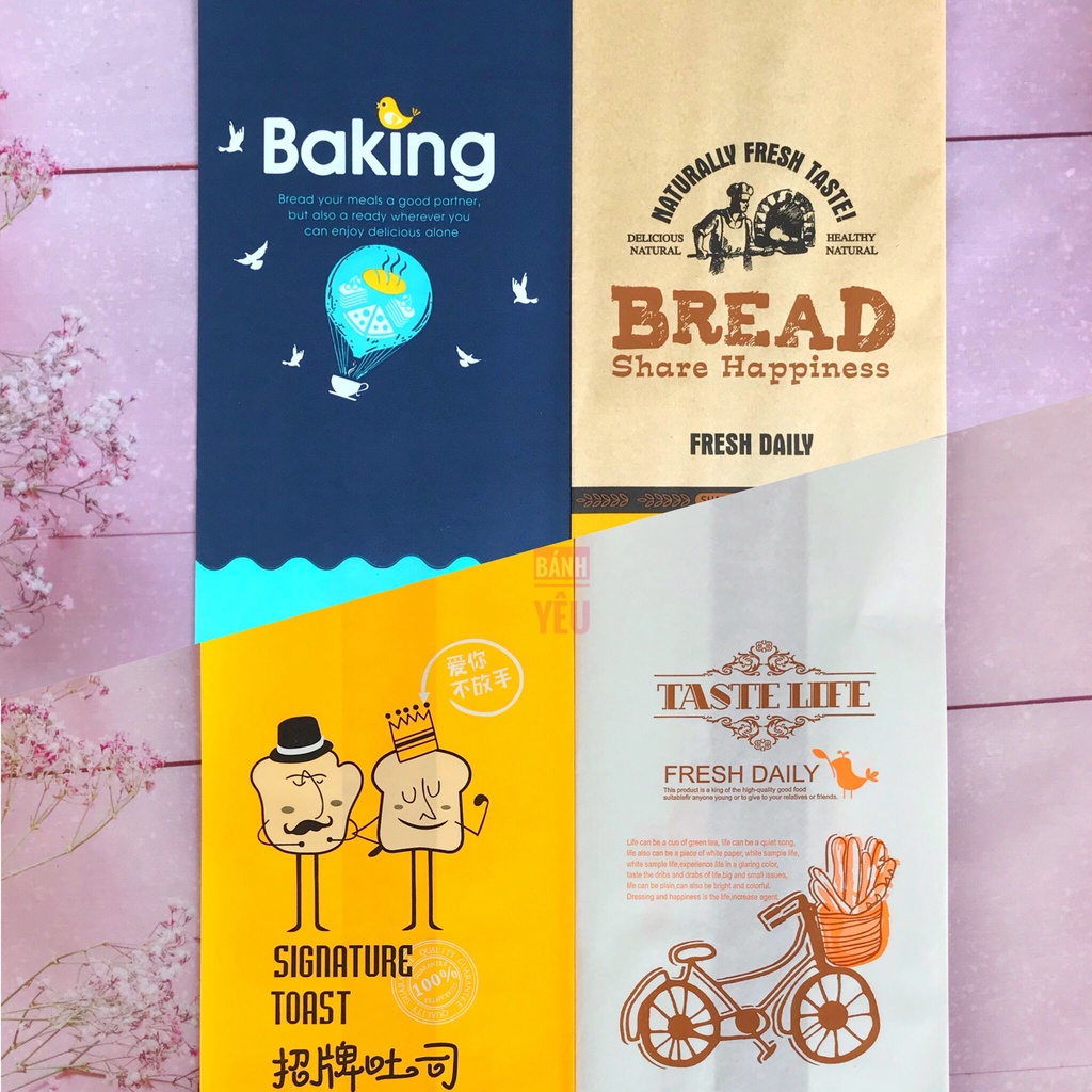 Bộ 10 Túi Giấy Đựng Bánh Mì Hoa Cúc/Bánh Mì Sandwich (BGTC)