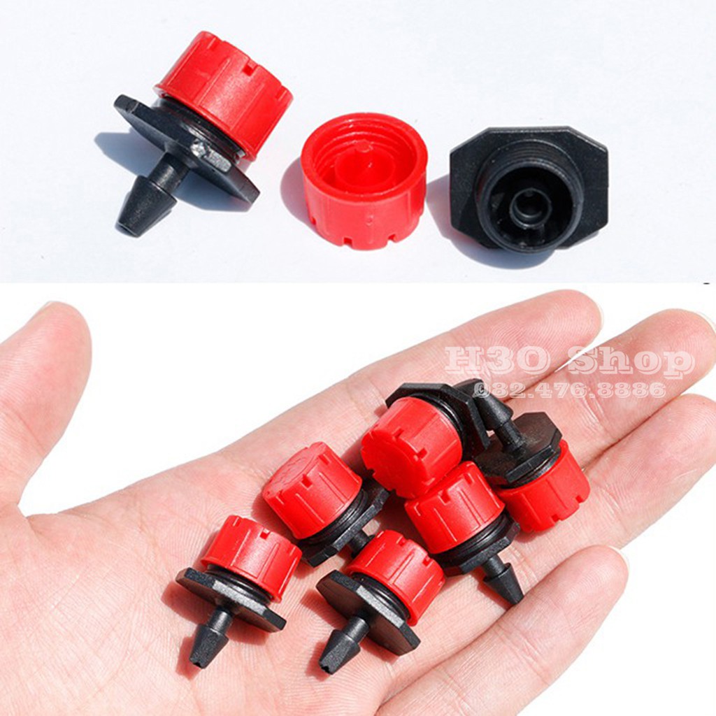 Bịch 100 cái - Béc tưới nhỏ giọt 8 tia ( Đơn) điều chỉnh được lưu lượng