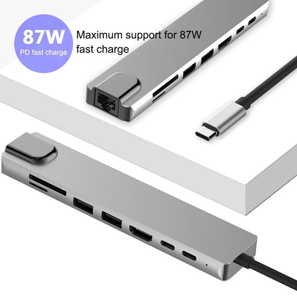 Bộ chuyển đổi USB HUB 8 trong 1 Thunderbolt 3 type c