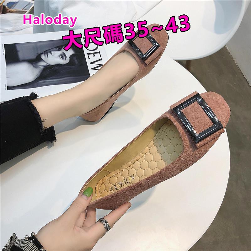 35-44 Giày Nữ Kích Thước Cực Lớn 41 Plus Size 42 Giày Đơn Nữ Đế Bằng Chân 43 Khóa Thông Thường Giày Đậu Hà Lan Mũi Vuông Thoải Mái Chống Trơn Trượt Chống Thấm Nước Kích Thước Lớn Kích Thước Lớn Làm Việc