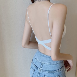Phong Cách Mới Rỗng Đẹp Lưng Quần Lót Nữ Sinh Viên Đeo Chéo Ngực Quấn Không Dây Áo Ngực Mùa Hè Mỏng Ống Top