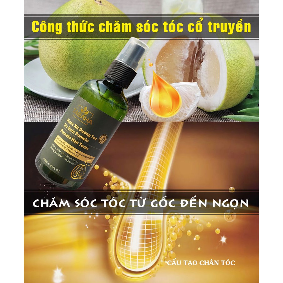 Ảnh Bộ 2 Chai Xịt Tinh Dầu Bưởi Pomelo Tabaha Ngăn rụng tóc giúp tóc dài và dày hơn (120ml x2) 2