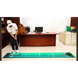 New 2021 - Bảo hành 12 tháng - Loại 1 - Thảm tập Putt 2 chiều dòng mới 2021 thiết kế thêm 1 đầu chắn bóng tiện dụng