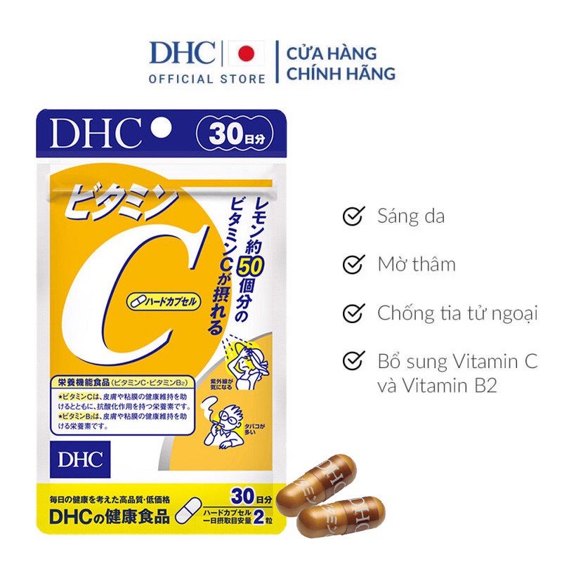 Ảnh Combo Viên uống DHC Ngừa mụn Mờ thâm 30 Ngày (Kẽm 30 Viên/gói & Vitamin C 60 Viên/gói) 4