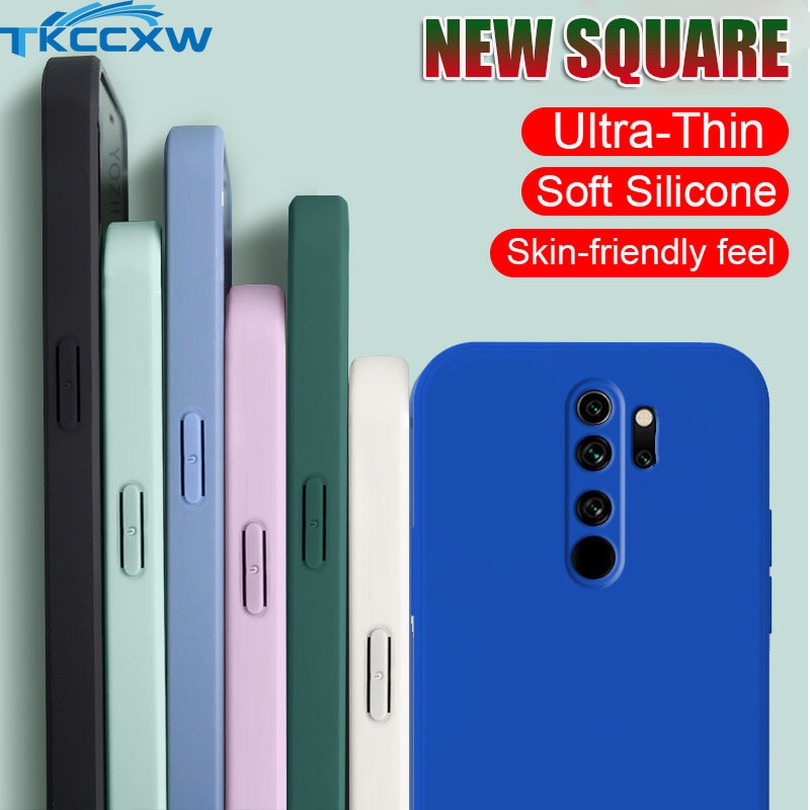 Ốp điện thoại TPU mềm chống sốc chống rơi mặt nhám viền vuông cho Xiaomi Redmi 9 9A 9T 9C 8 8A Pro Redmi 7 5 Plus