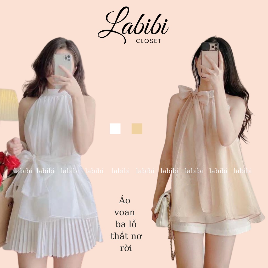 Áo Yếm Voan Tơ 3 Lỗ Thắt Nơ Xinh Xắn May 2 Lớp, Labibi | Shopee Việt Nam