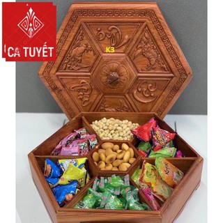 Khay Đựng Bánh Kẹo Gỗ Hương Cao Cấp (K)