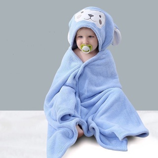 Áo choàng tắm cho bé có mũ vải bông san hô nhiều mẫu kích thước 140x70 cm (tuyển   )
