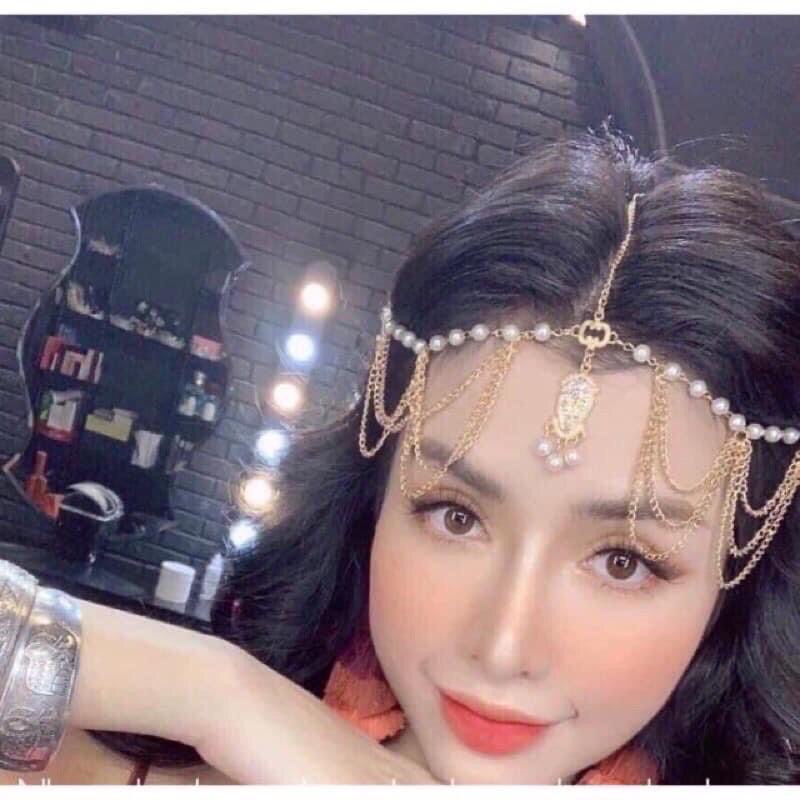 Bờm tóc bohemian - Vòng đội đầu head chain boho style Màu Vàng
