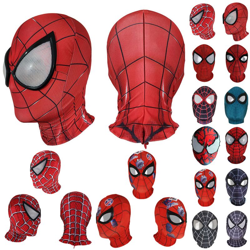 Người Nhện Miles Morales Mặt nạ đàn hồi Mũ trùm đầu Trang phục người lớn Cosplay