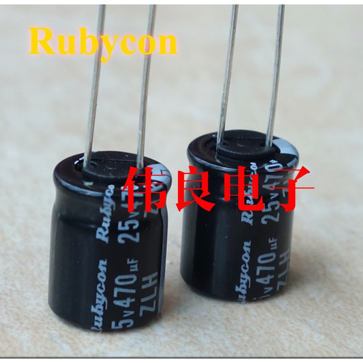 470uf 25V zlh series ruby Rubycon tụ điện điện phân điện trở thấp tần ...