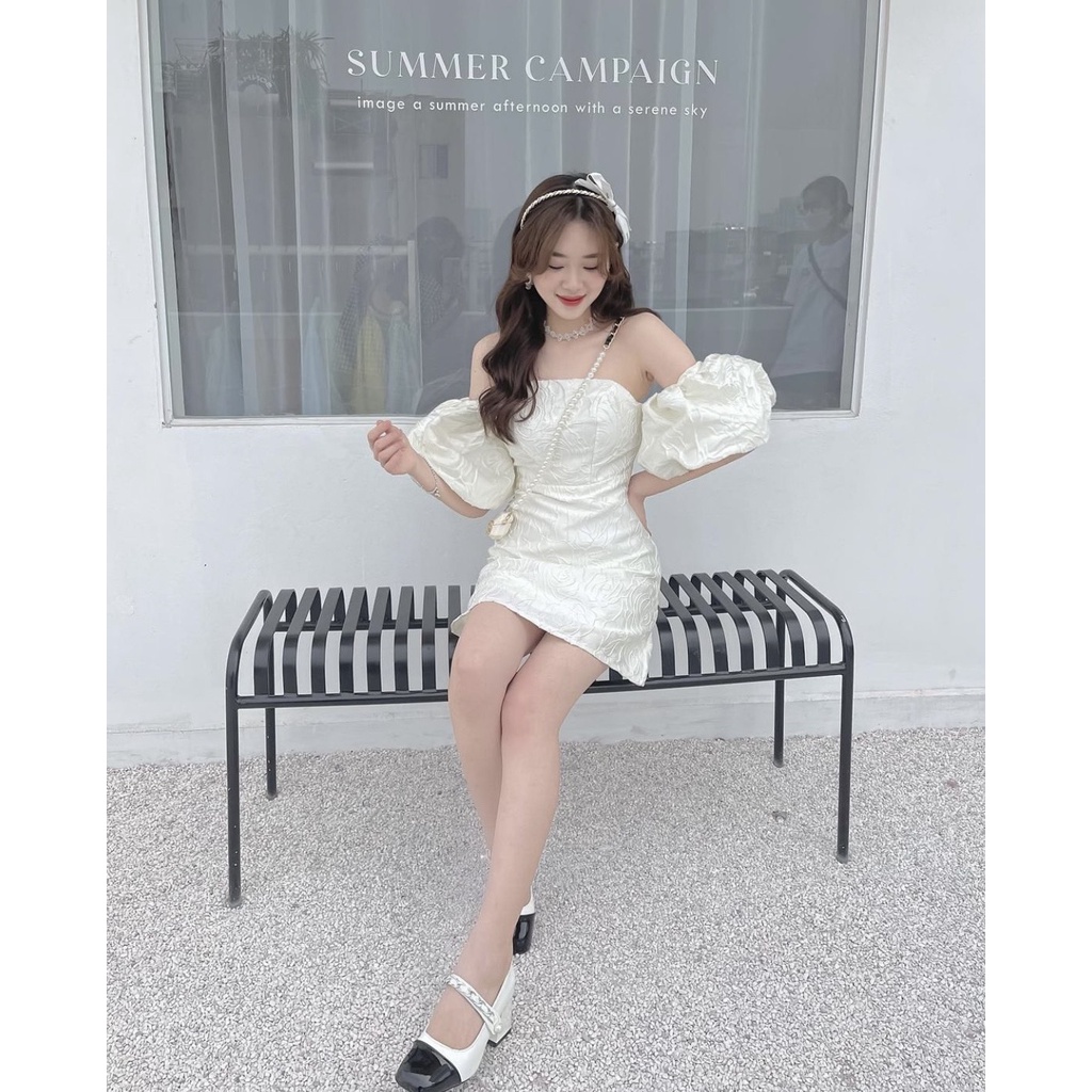 ĐẦM TIỆC THIẾT KẾ TAY RỚT, CÚP NGỰC, VẢI VÂN HOA ⚡HỎA TỐC⚡ SANG CHẢNH - MÈO INDA HOUSE