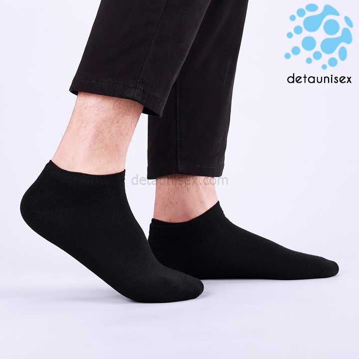 Ảnh Vớ Cotton Cổ Ngắn Màu Trơn Thoáng Khí Detaunisex - VON1 3