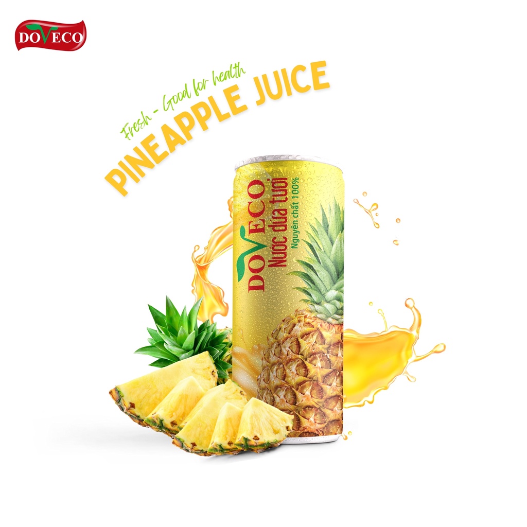 DOVECO] Nước ép Dứa Nguyên Chất Không đường, không chất bảo