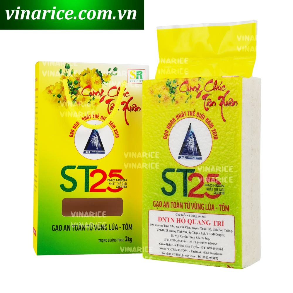 Gạo Đặc Sản Sóc Trăng ST25 Lúa Tôm - túi ép chân ko 2kg (chính hãng ...