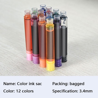 Set 50 Bút Mực Thay Thế 3.4mm Màu Đen/Xanh Dương/Đỏ/Đỏ 12 Màu Tùy Chọn Tiện Dụng