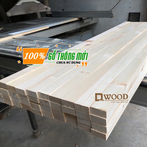 Ảnh Thanh gỗ thông dài KT 2x4cm đã xử lý 4 mặt - Chiều dài tự chọn Dwood 4