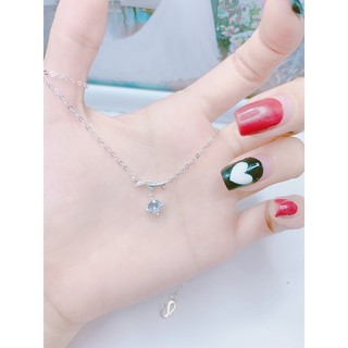 Dây chuyền liền mặt đá treo bạc ta nguyên chất chĩnh hãng -Bạc LOPA