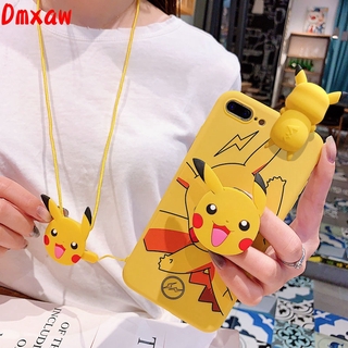 Ốp Điện Thoại Hình Hoạt Hình Doraemon Minnie Có Dây Đeo Xinh Xắn Cho Iphone 8 7 6s 6 Plus
