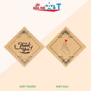 TAG thẻ cảm ơn 100 cái xinh xắn VUÔNG NÂU