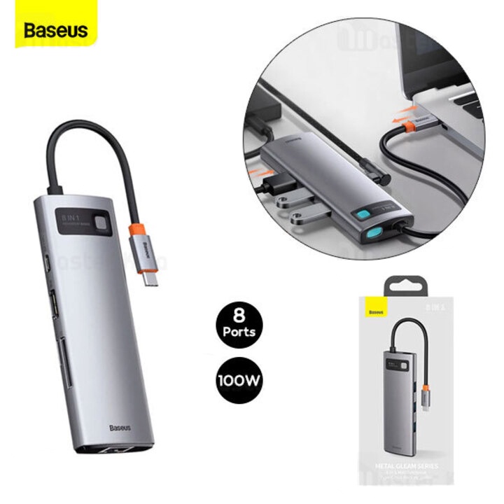 Hub chuyển đổi đa năng 8 trong 1 Baseus CAHUB-CV0G ( Type-C to HDMI ...