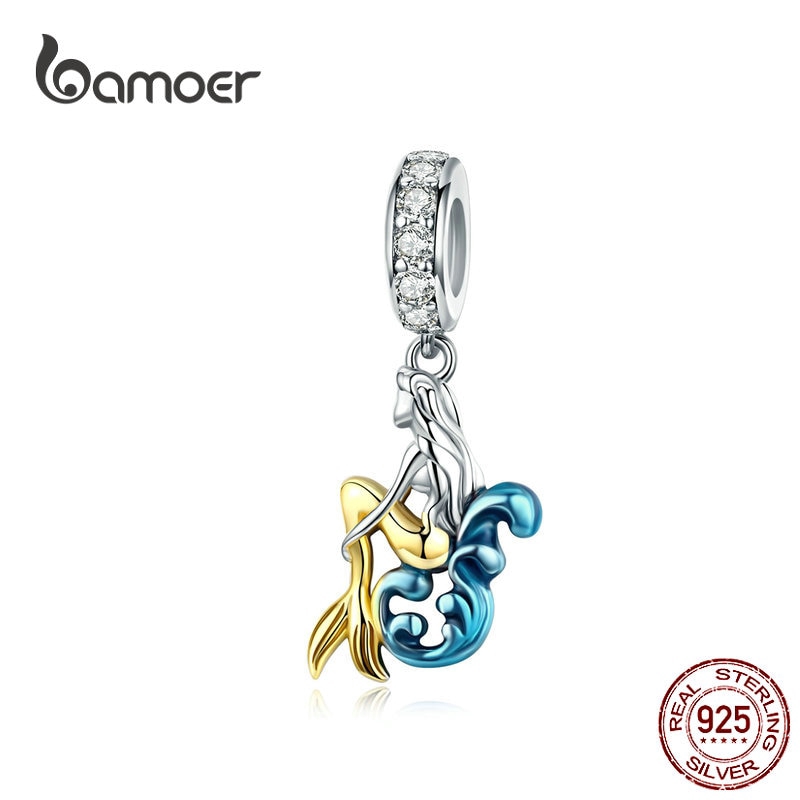 BAMOER Vòng cổ  Bạc 925 Mặt Nàng Tiên Cá Cho Nữ