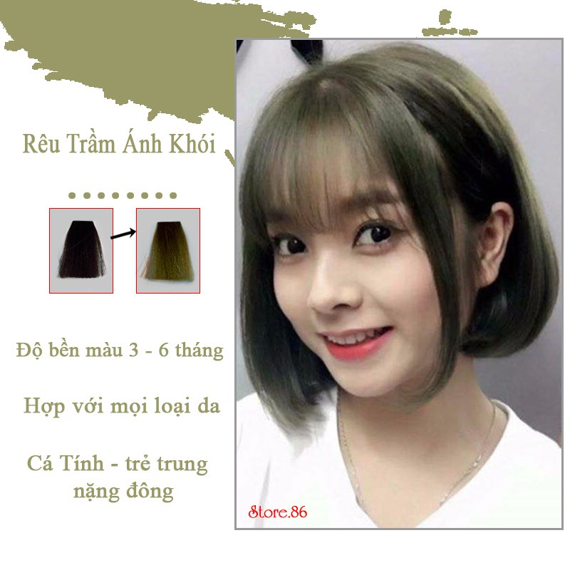Thuốc nhuộm tóc màu Rêu Trầm Ánh Khói 100ml kem nhuộm lên chuẩn tone