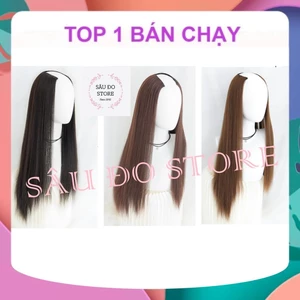 KẸP TÓC GIẢ NỬA ĐẦU U THẲNG DÀI 55-60CM MẪU MỚI LƯỚI HOA