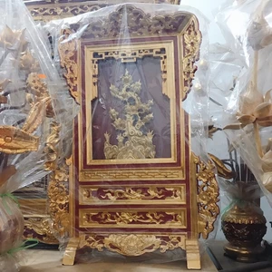 Giá Gương - Cây Tùng cao 81,gỗ mít[ hàng chính hãng ][ Sơn son thếp vàng]